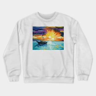 Sailboat at dawn Crewneck Sweatshirt